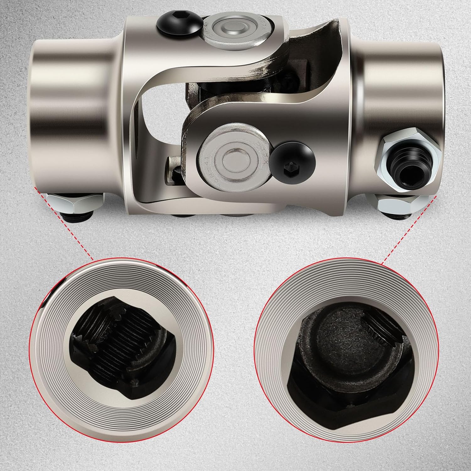 CCIYU Chrome Steering joints F-ord Triangle X 3/4 DD U-Joint Shaft 83mm