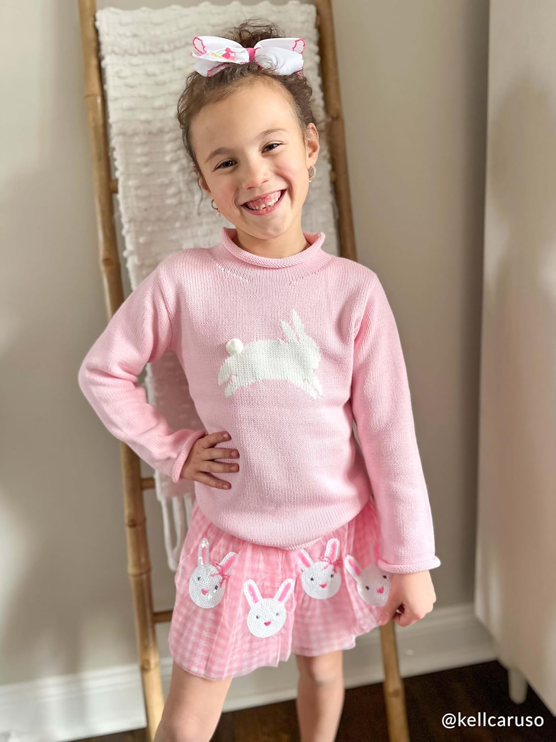 Mud Pie Baby Girls' Mud Pie Children's Bunny Rollneck Sweater