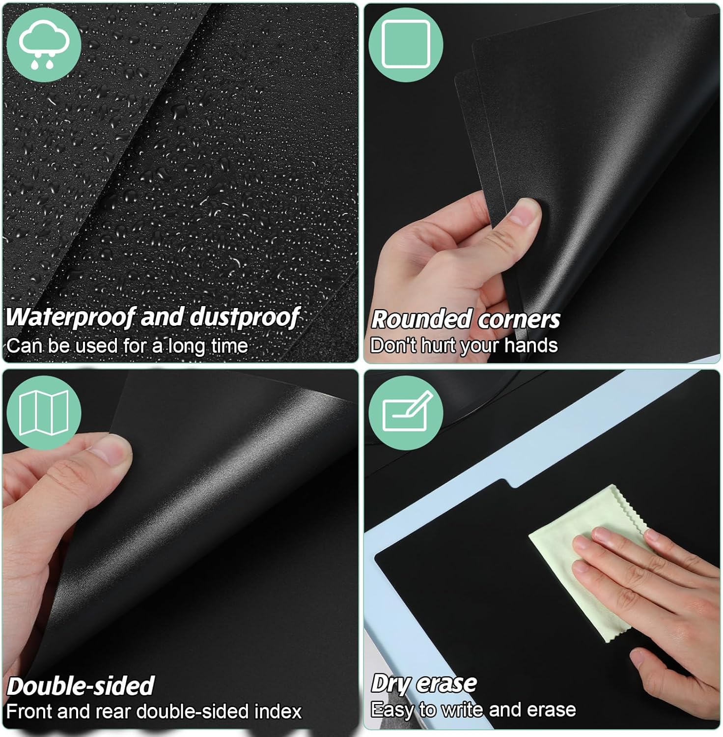 26 Pcs Black Vinyl Record Dividers, Reusable Record Separators, Album Organizers with A-Z Stickers for 12 Inch Records Storage, 12.5 x 13.49 Inch