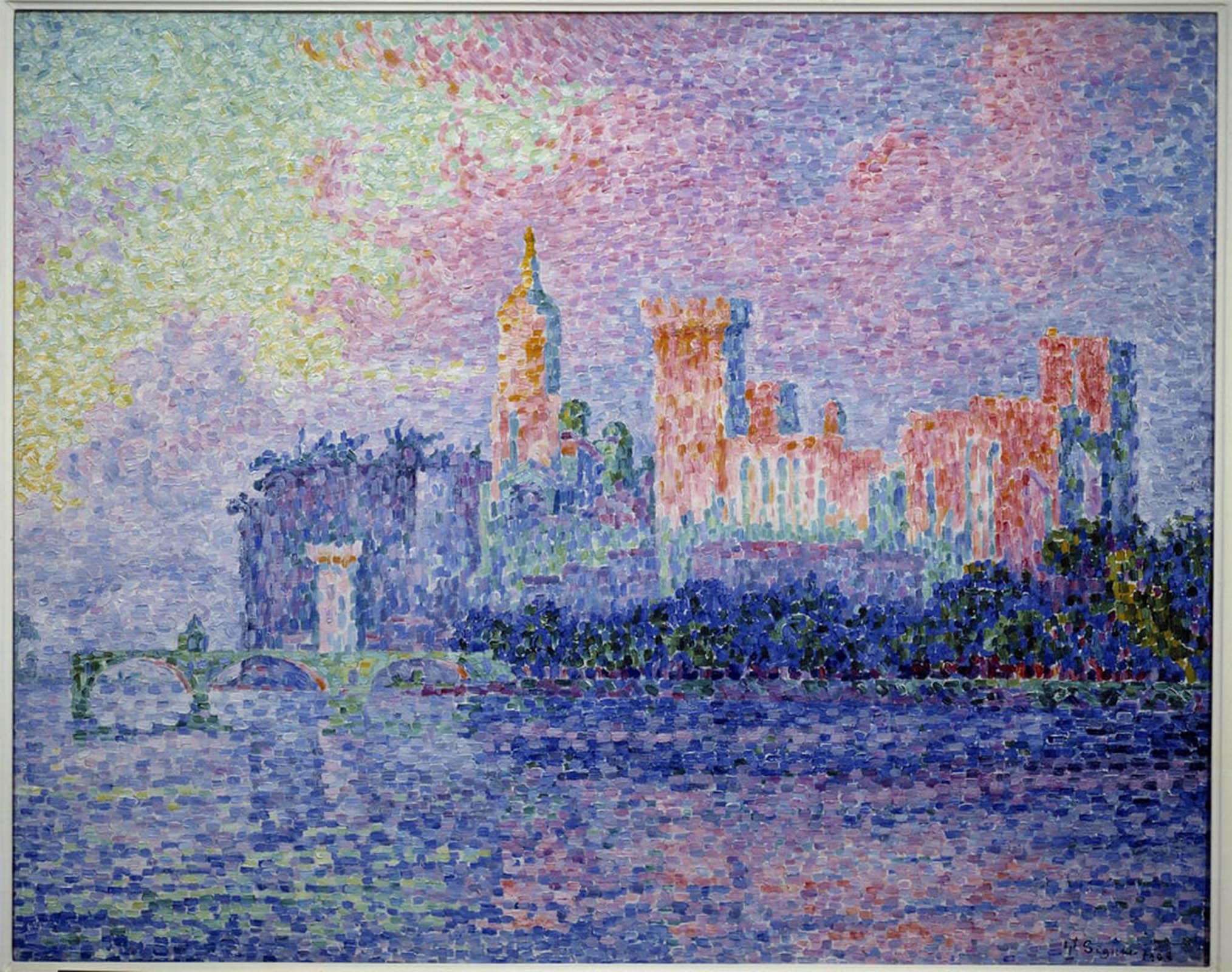 Cuadro moderno decorativo del Castillo de los Papas en Avignon, 60x90cm 5
