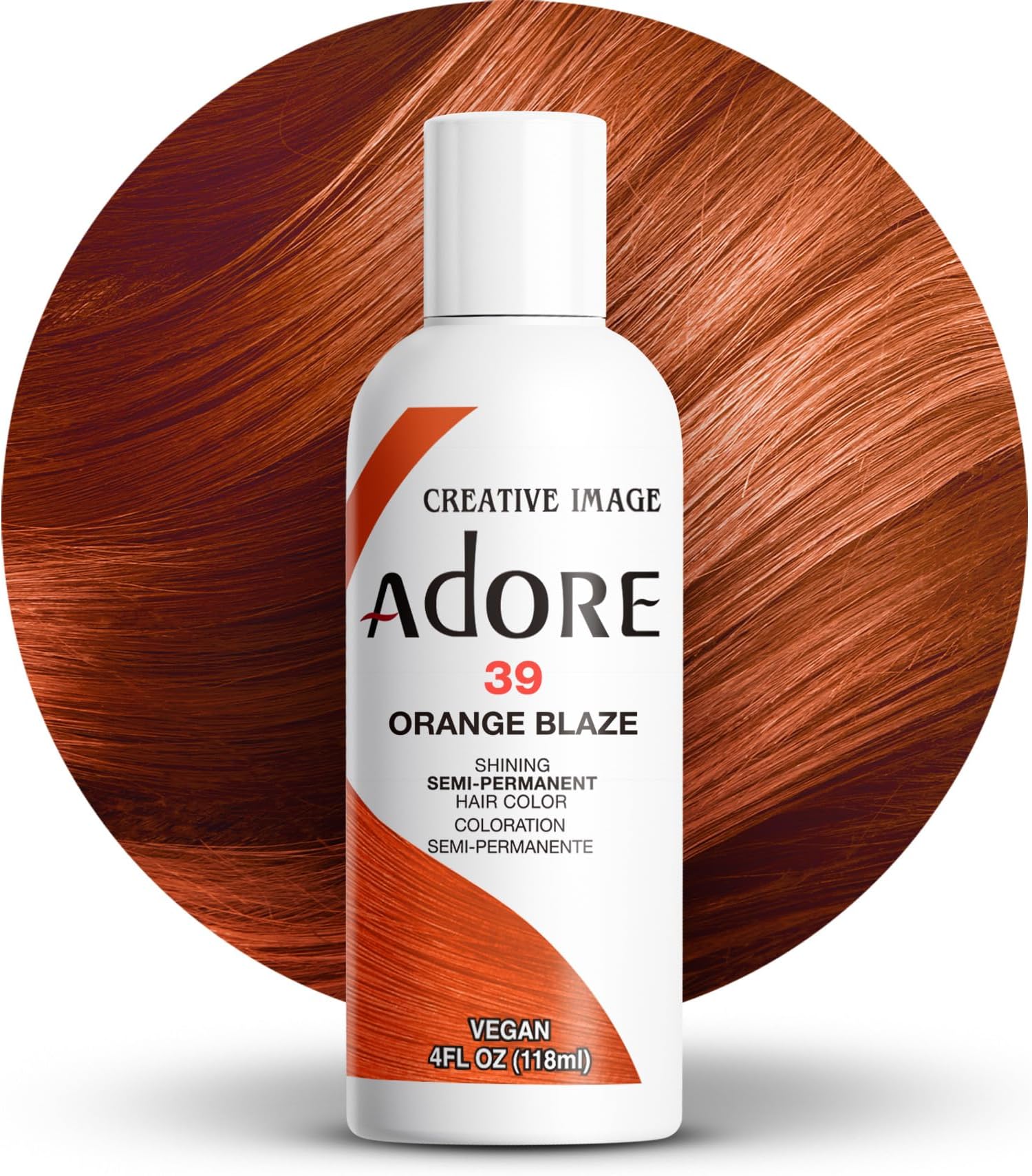 Semi Permanent Hair Color - Vegan and Cruelty-Free Hair Dye - 4 Fl Oz - 039 Orange Blaze (Pack of 3)