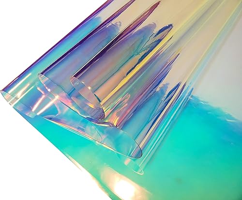 Miniatura 7 de The Yard - Tela de vinilo de plástico iridiscente transparente holográfica de 54 pulgadas de ancho (calibre 30, rosa)