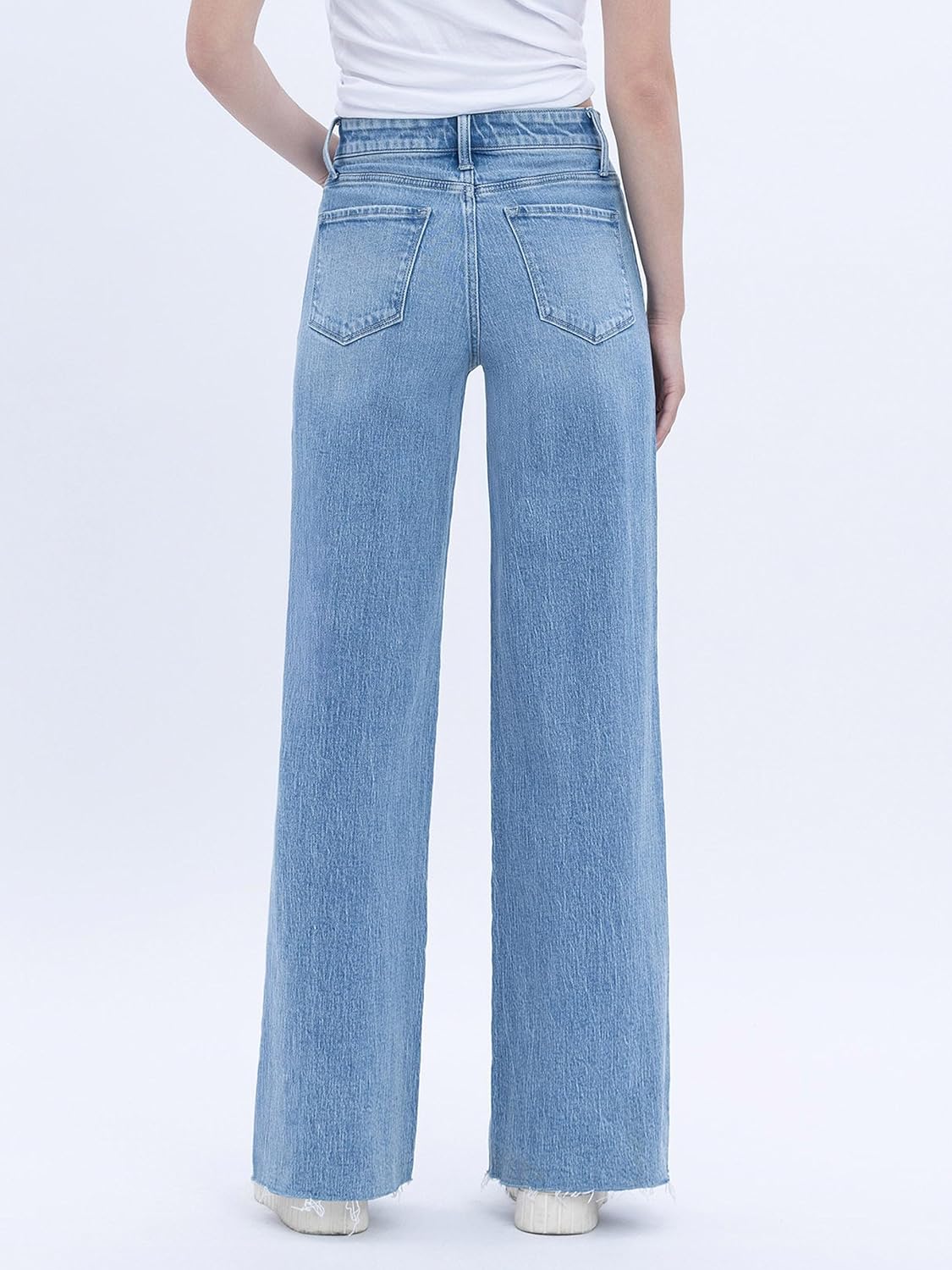 Vervet - High Rise Wide Leg Jeans with Raw Hem (32" Inseam) - T6900 - Includes Official Tag
