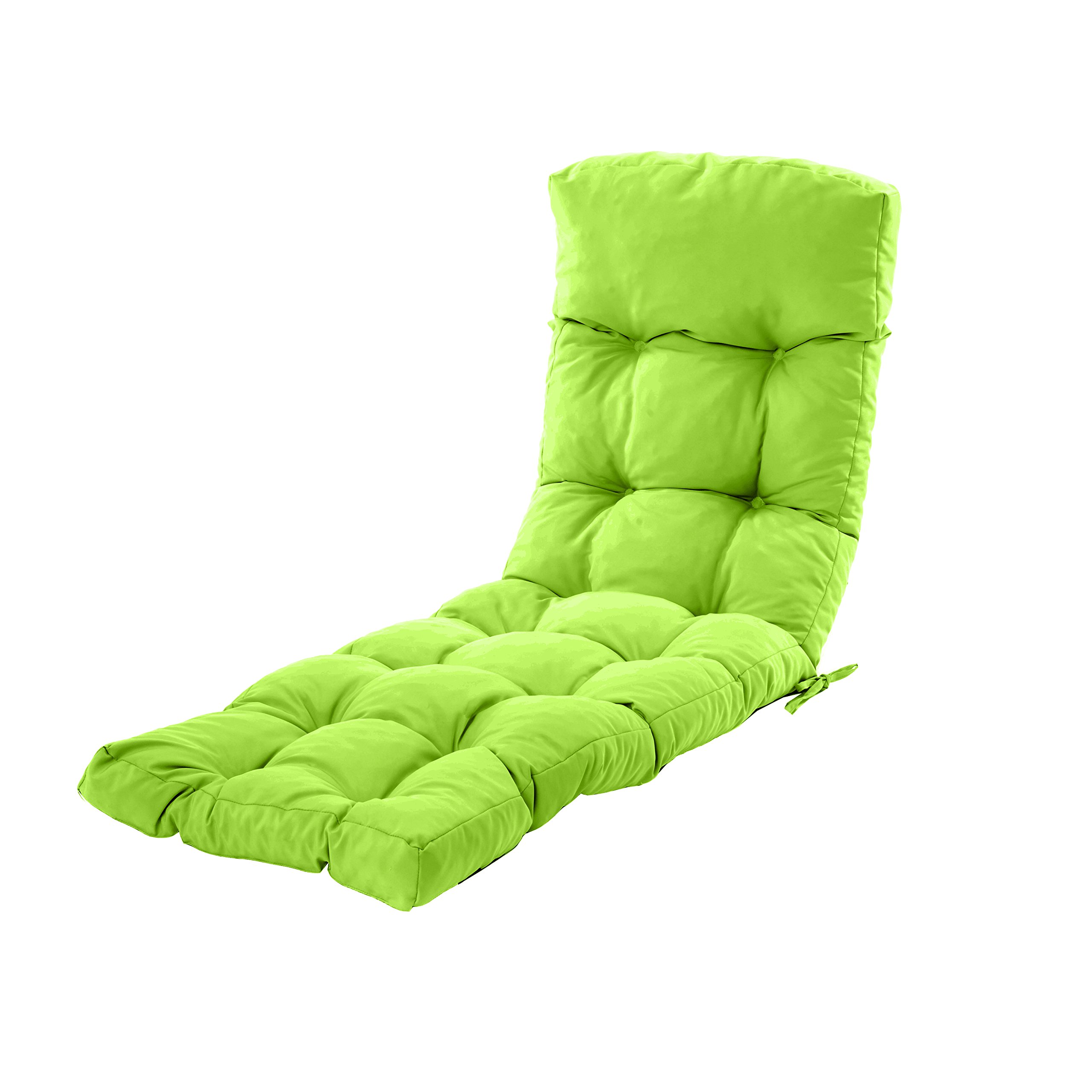 Gardenista Coussin Longue de Jardin 200x60x7cm | Matelas Épais Résistant à l'eau | Bain de Soleil et Transat | Inclinable Hypoallergénique pour Extérieur (Citron Vert)