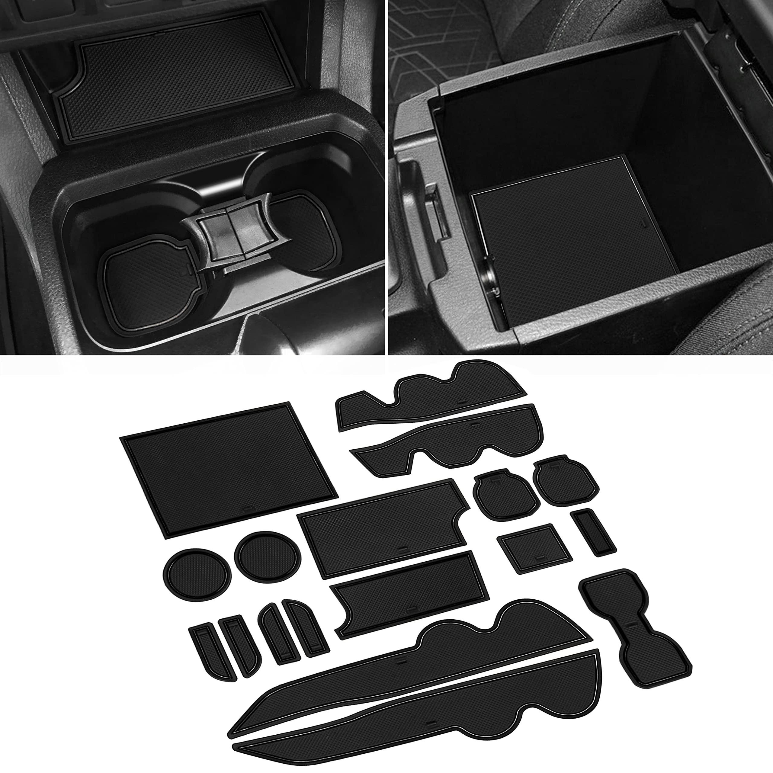 Fodere Antitacchino Per Toyota Tacoma 2016-2023 - Inserti Per Porta Bevande, Console E Tasche Porta - SENSHINE