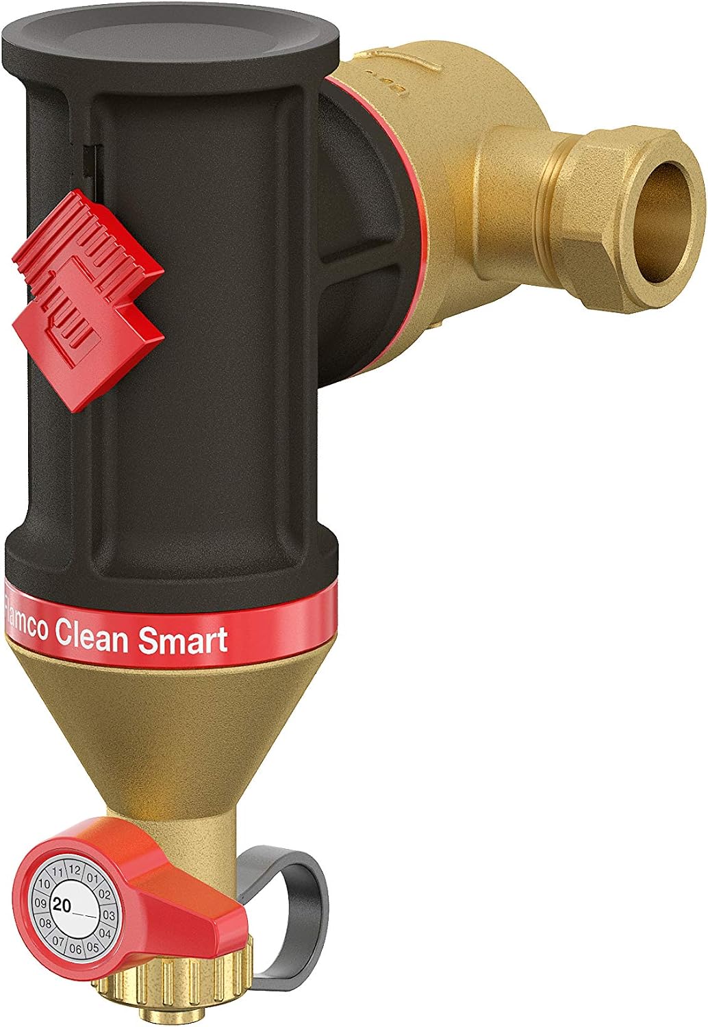 Flamco Clean Smart 30022 Air Separator Dirt Separator for Central Heating Cooling Brass 22 mm