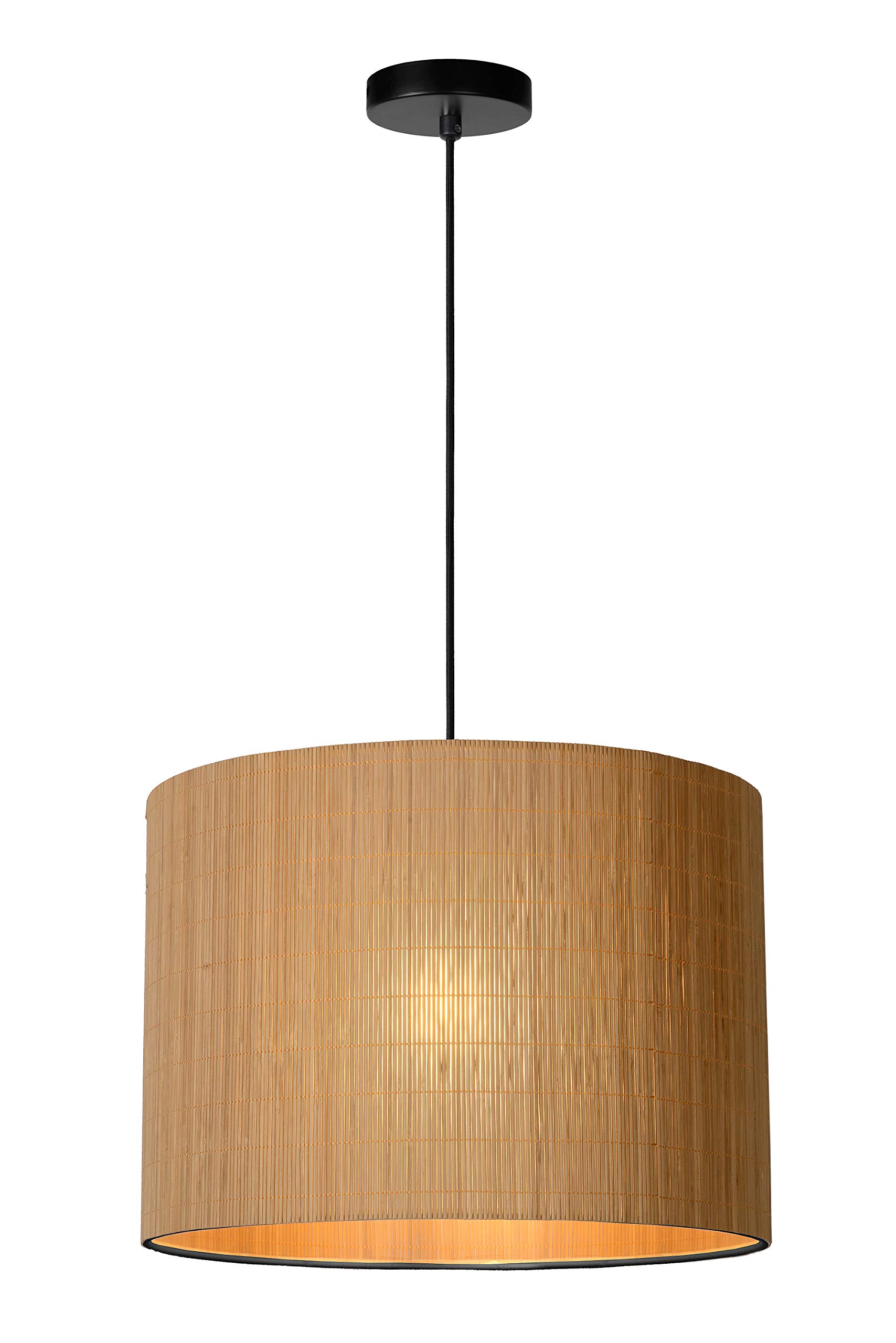 Lucide Helles Holz, Schwarz Magius - Pendelleuchten - Ø 42 Cm - 1Xe27
