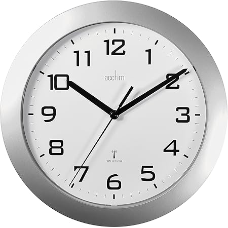 Acctim 74367 Peron Radio Controlled Wall Clock, Silver