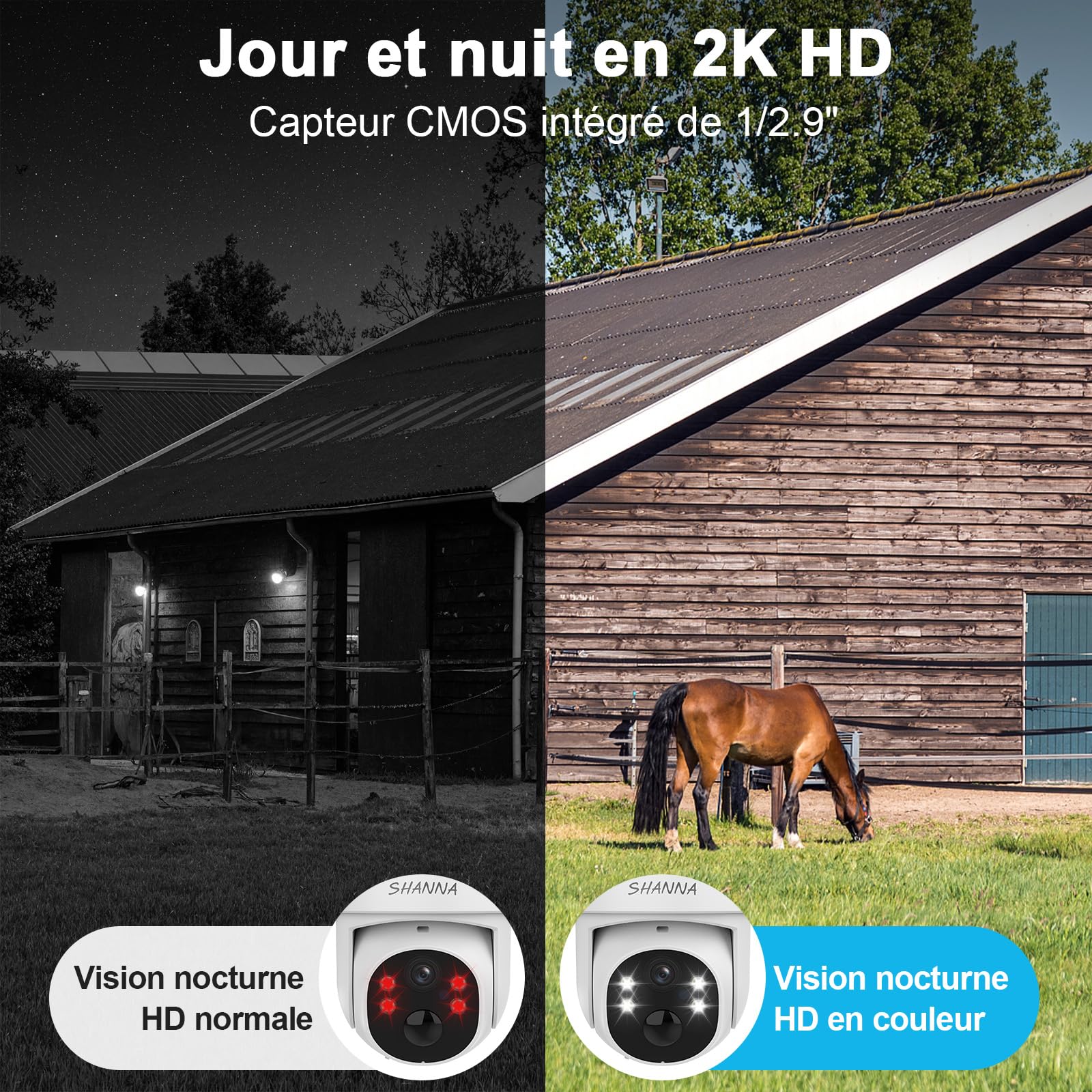 [Données illimitées gratuites à vie]Camera 4G Solaire Exterieur,2K Camera Solaire 4G Carte eSIM,Camera de Surveillance sans internet avec Batterie7800mAh,Vision Nocturne Couleur,Suivi Automatique,IP66
