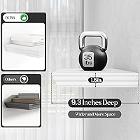 Vista 4 de Fun Memories Floating Shelves 32 Inch Long, 9.3 Inch Deep Classic Crown Molding Floating Shelves for Wall, Rustic Wooden Shelves for Wall Decor