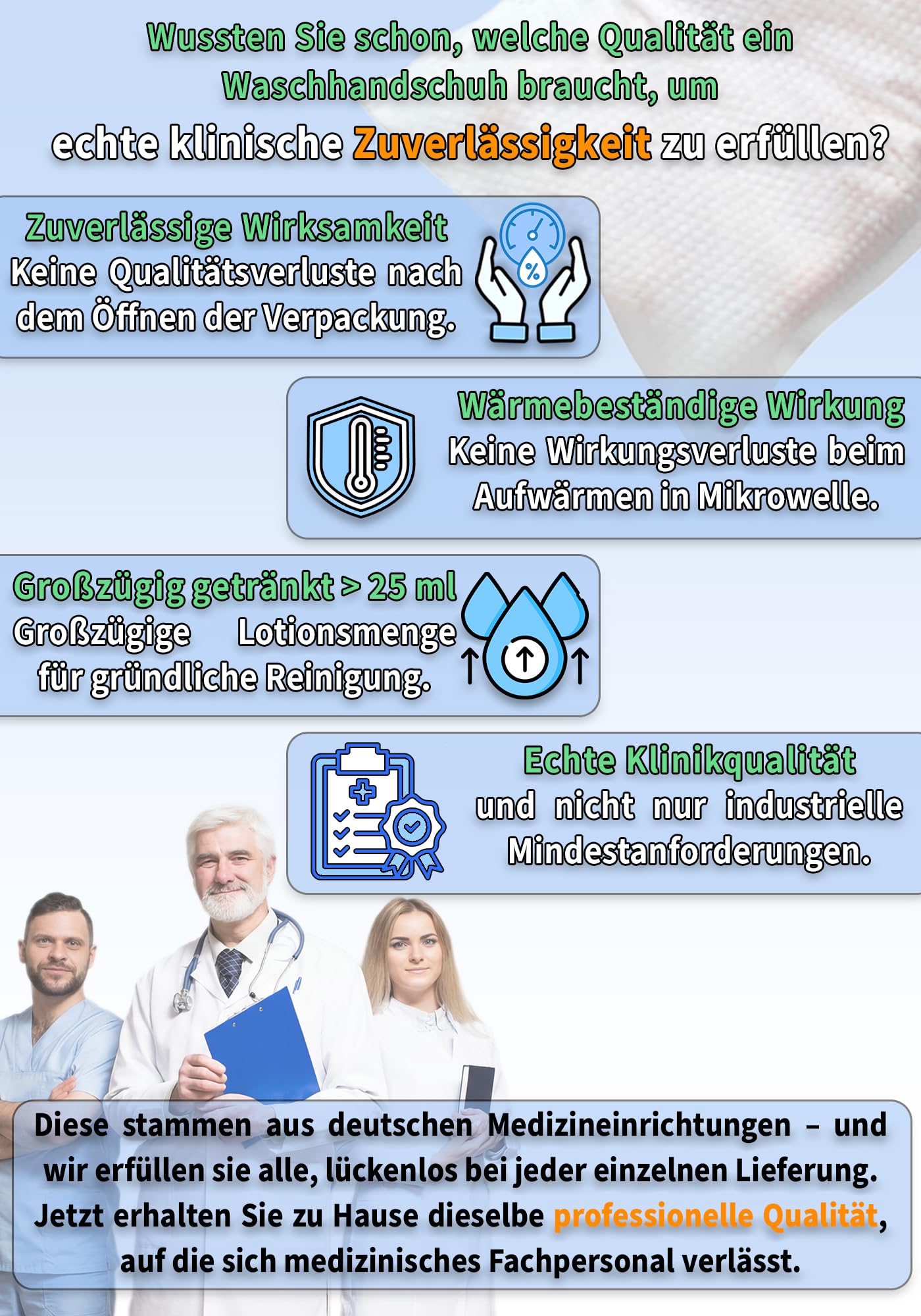 ZVG wilgotne rękawice do mycia, 24 sztuki, wilgotne myjki, jednorazowe myjki, dla pacjentów przykutych do łóżka, na kemping, festiwal, wędrówki.