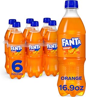 Fanta Orange Soda 16.9 fl oz Bottles, 6 Pack - Refreshing Naturally Flavored Citrus Soft Drink
