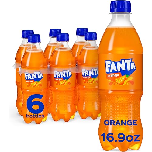 Fanta Orange Soda Soft Drink, 16.9 fl oz Bottles, 6 Pack