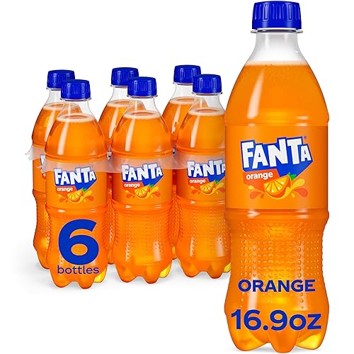 Fanta Orange Soda Soft Drink, 16.9 fl oz Bottles, 6