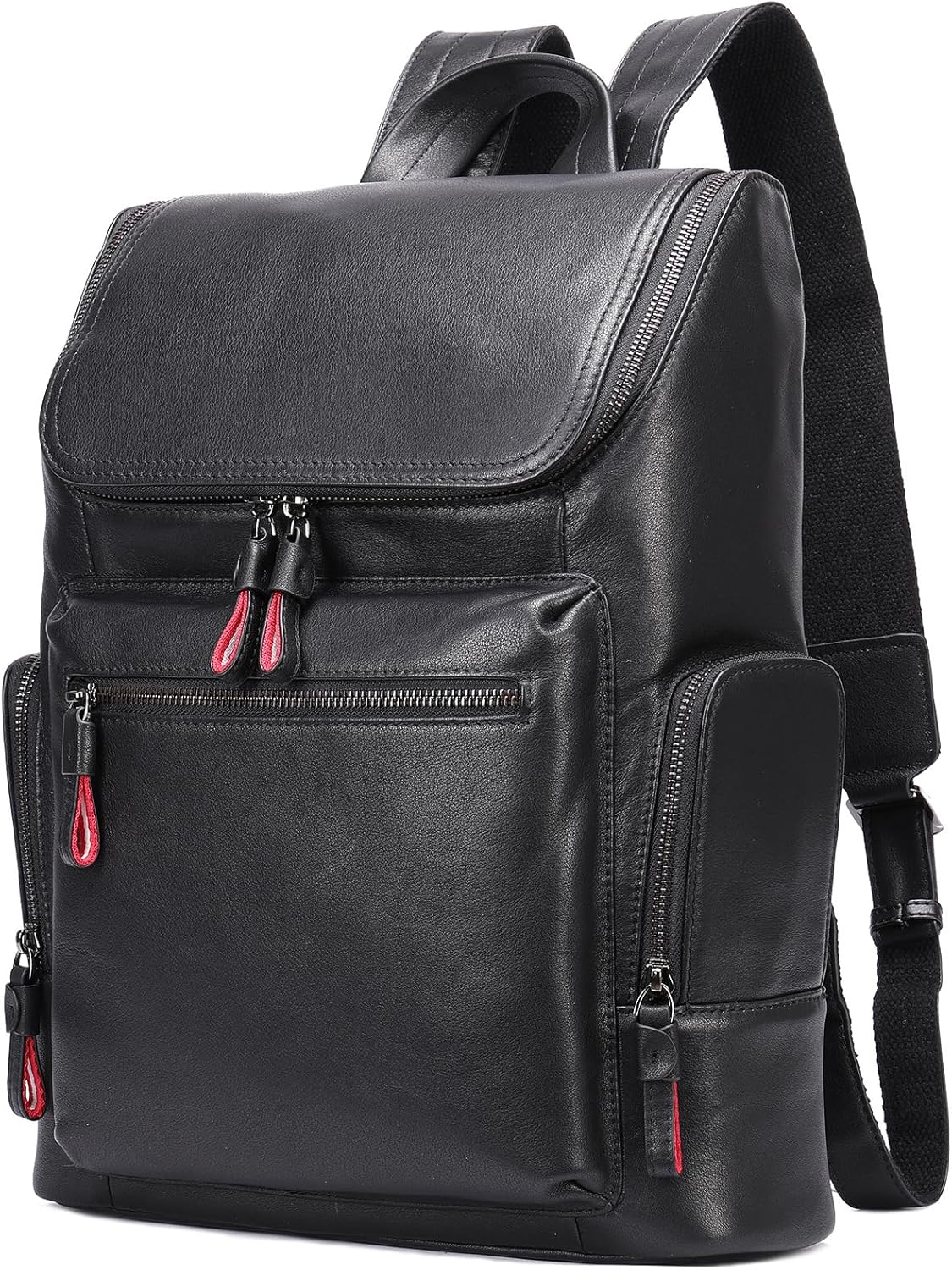 Genuine Leather Backpack Purse for Men 14'' Laptop Bag Briefcase Handbag Business Bag Travel Bag Tote (Brown)