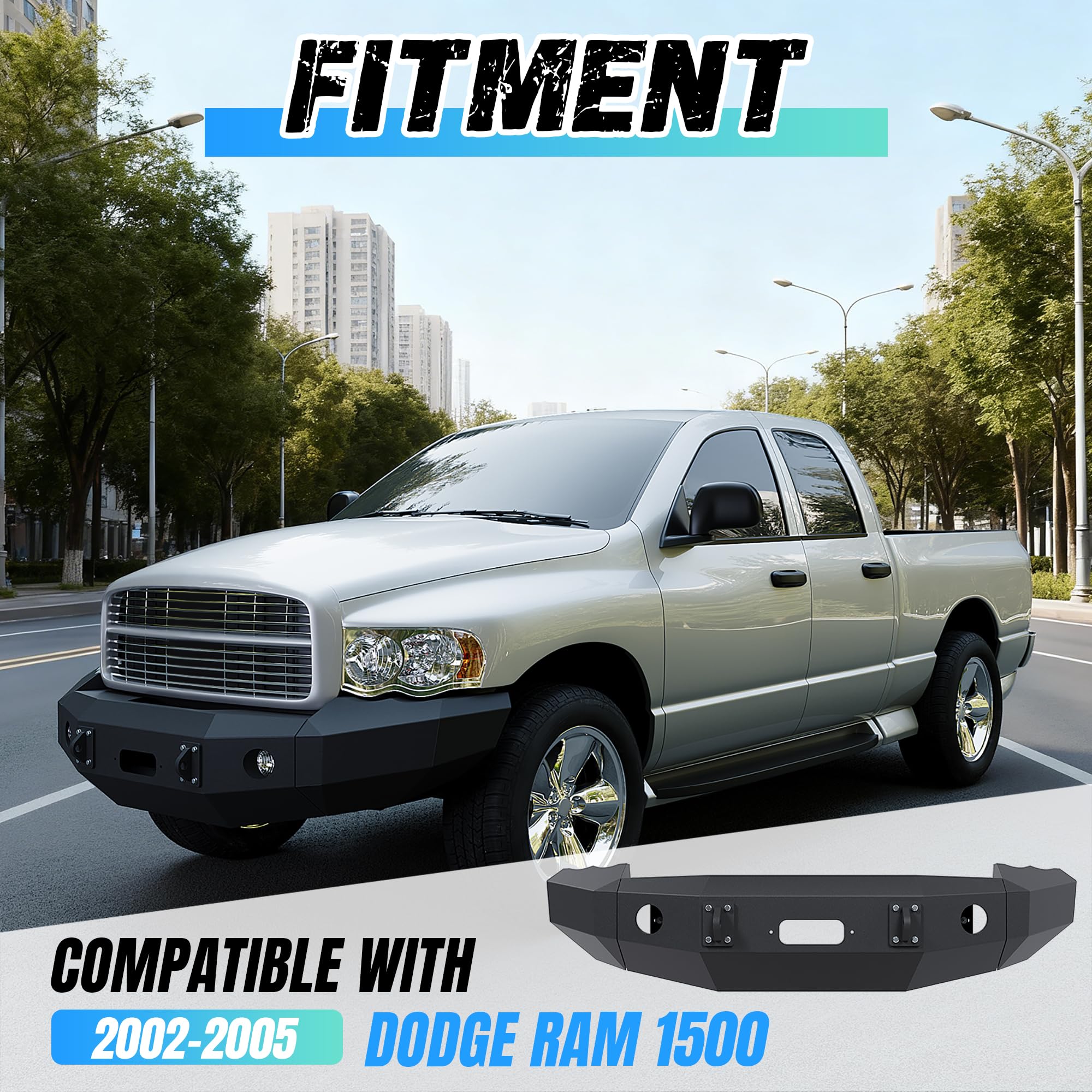 KUAFU Front Bumper Compatible with 2002 - Key Features
