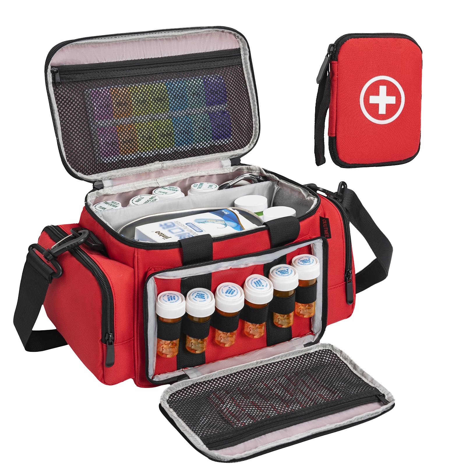 AKOZLIN Bolsa de suministros médicos portátil grande (vacía), bolsa de primeros auxilios para enfermera/profesional, adecuada para médicos generales, cuidado del hogar, viajes o eventos de emergencia