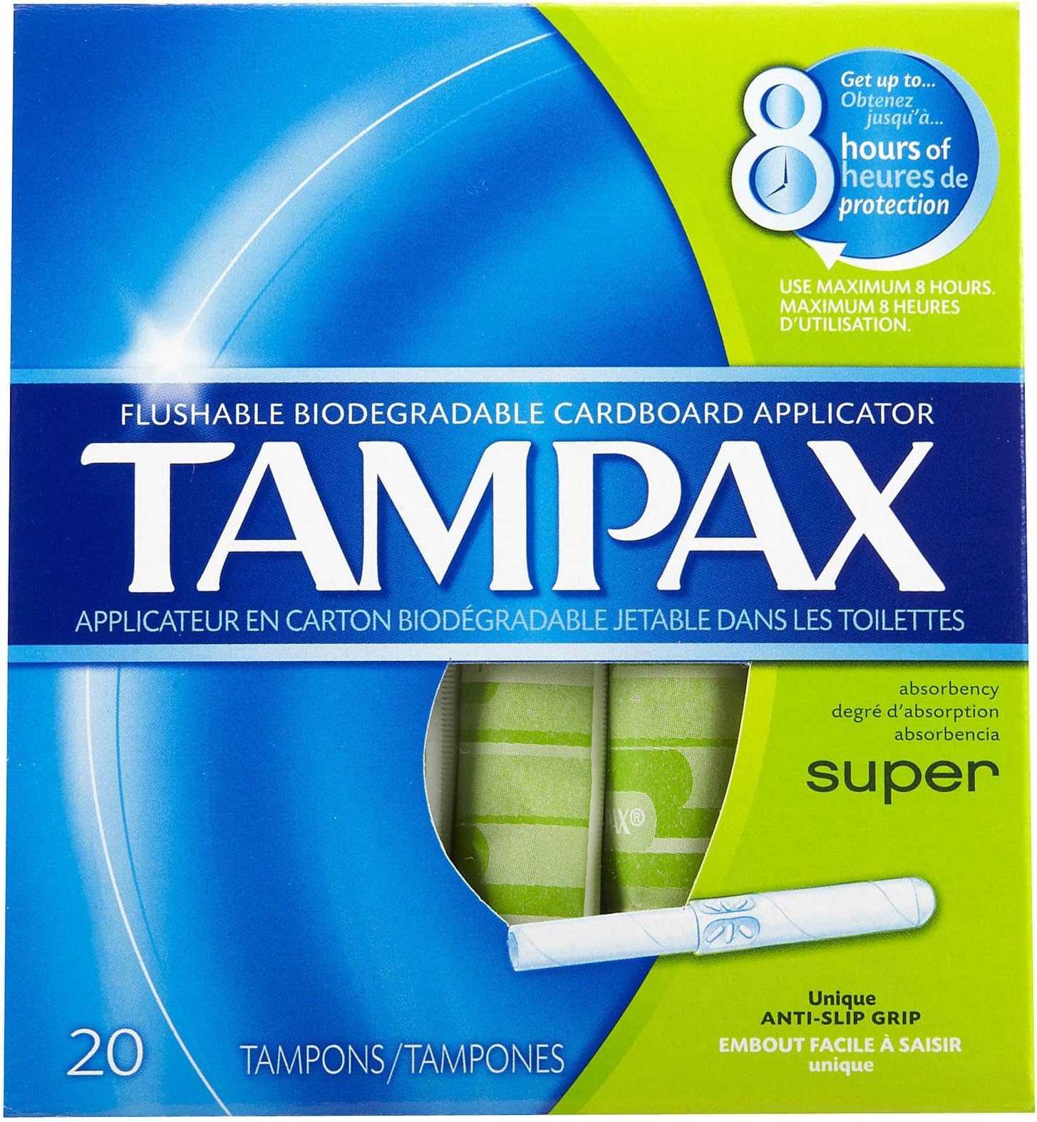 Tampons with Flushable Cardboard Applicator - Super - 20 ct