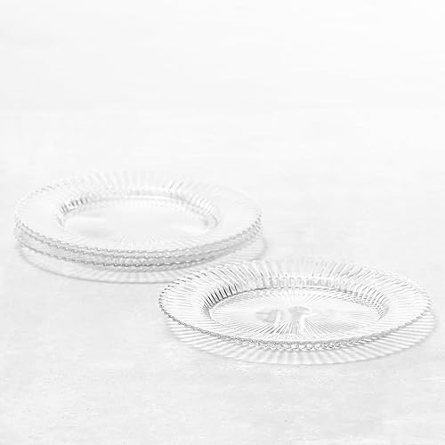 Miniatura 2 de Fortessa Archie - Juego de 4 platos llanos de cristal, 10.6 pulgadas, transparente