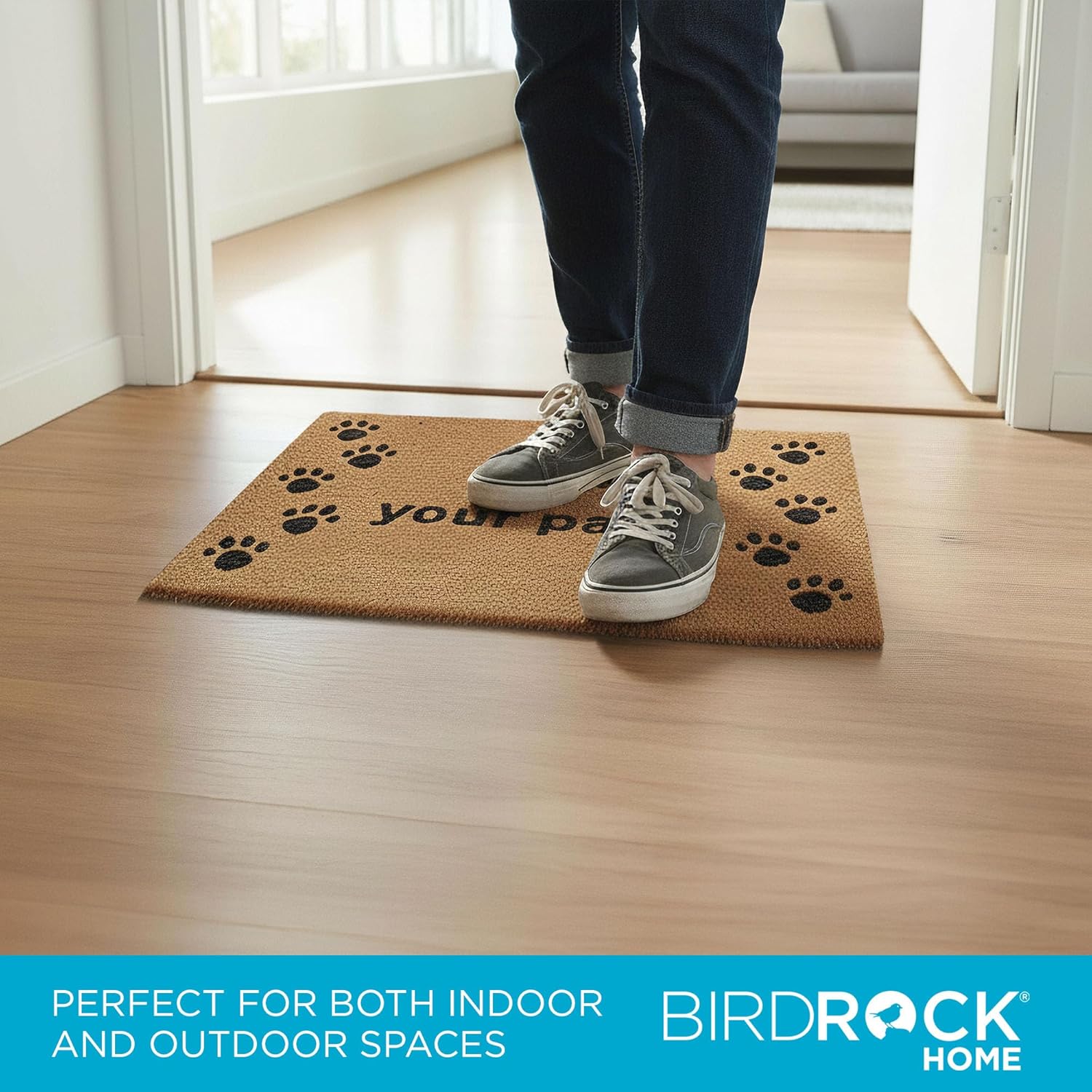 BIRDROCK HOME Wipe Your Paws Coir Doormat - Natural Fibers Outdoor Mat - Decorative Dog Design for Entryway, Porch, Patio, Garage - Keeps Floors Clean - Durable Front Door Mat for Home - 18x30 Inch