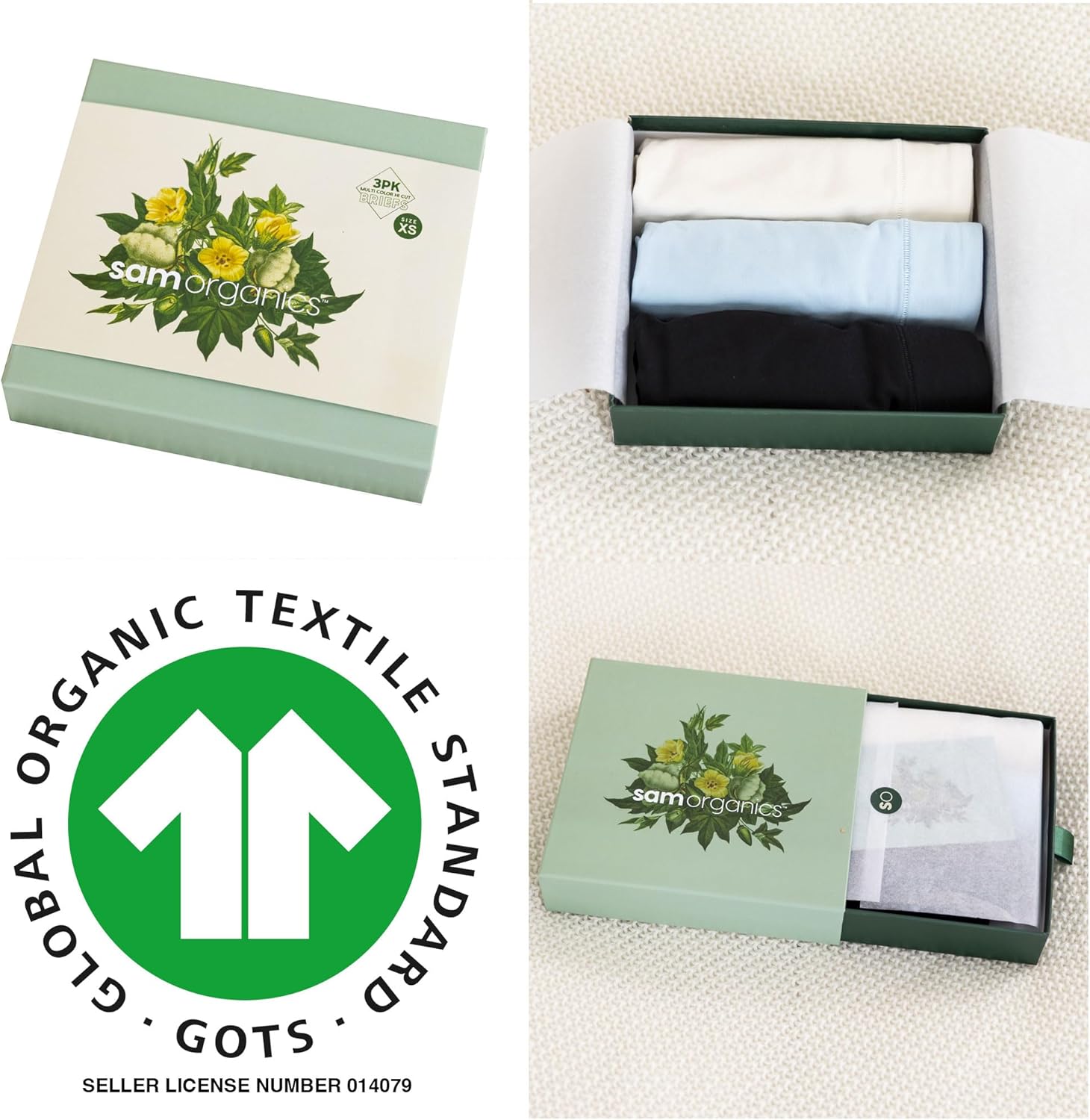 Organic Cotton Underwear Women's 3 Pack. High Waist, High Cut bikini brief. (Black 3Pack, Multi Colors 3Pack) - Image 8