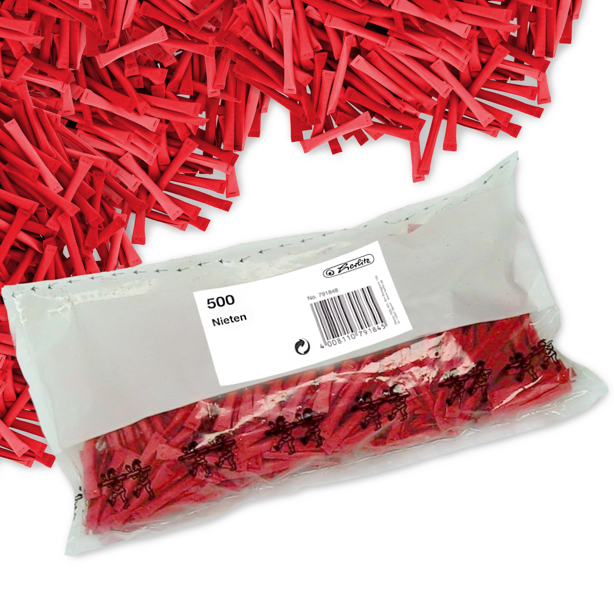 herlitz Nieten Lose, 500 Stück, Aufdruck: Leider verloren, Farbe Rot, Tombola, Gewinnspiel