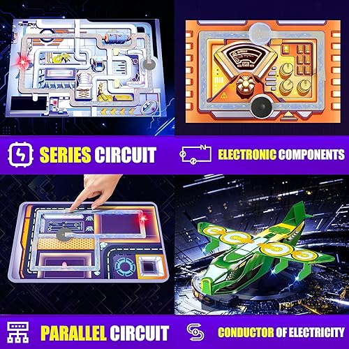 Miniatura 5 de Japace Kits de ciencia de electricidad para niños de 8 a 10 a 12 a 14 años, 10 proyectos STEM, actividades de circuitos eléctricos, experimentos de