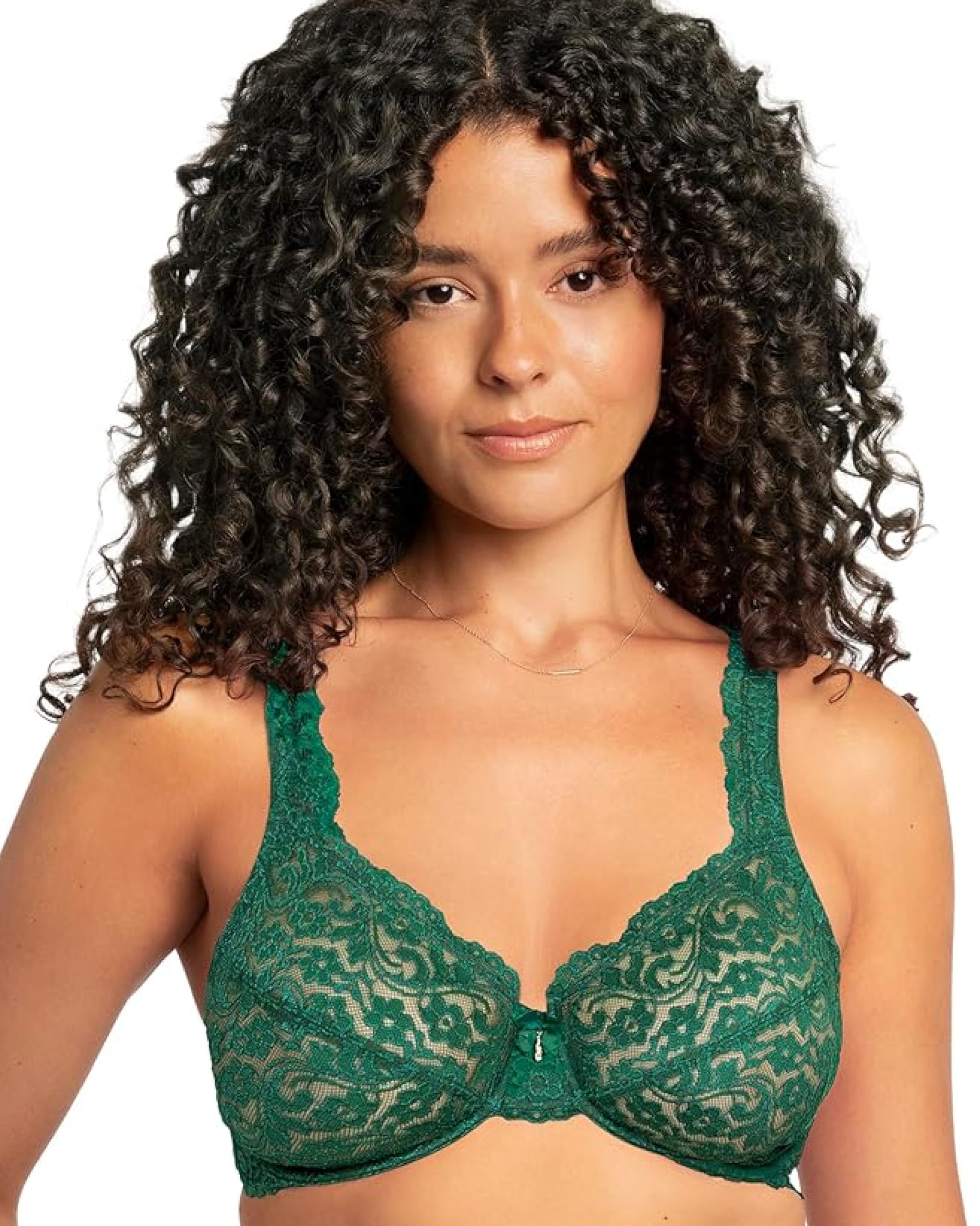Smart & Sexy Women's Signature Lace Unlined Underwire Bra, Emerald, 36C