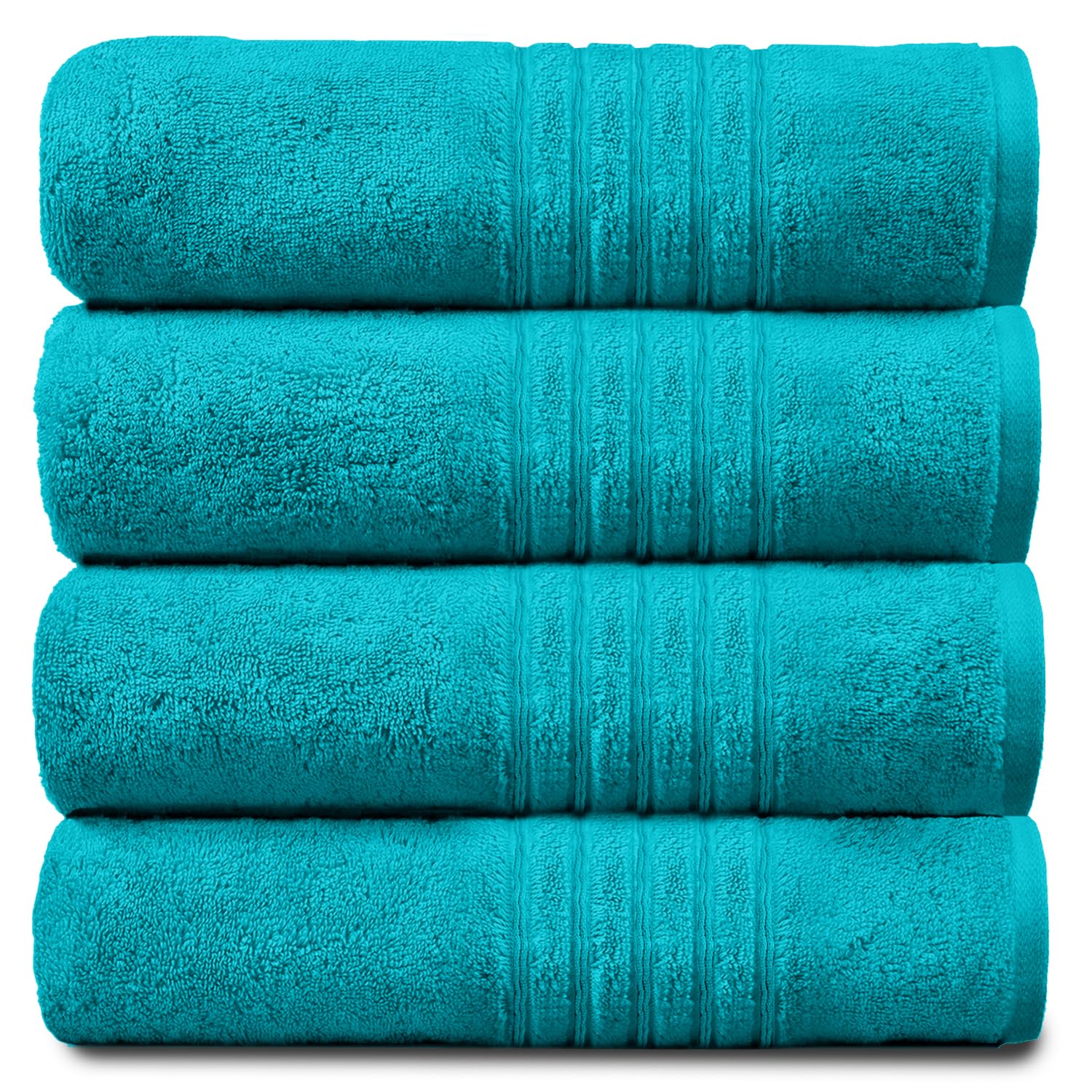 GC GAVENO CAVAILIA New Hampton Pack of 4 Hand Towel Set, 100% Ringspun Cotton, Extra Absorbent 450 GSM Luxury Towel, Teal, 4PK