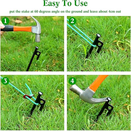 Miniatura 3 de Sintuff Juego de 36 estacas de árbol resistentes con estaca y soporte para enderezamiento de anclaje de árbol inclinado joven, correas de soporte de