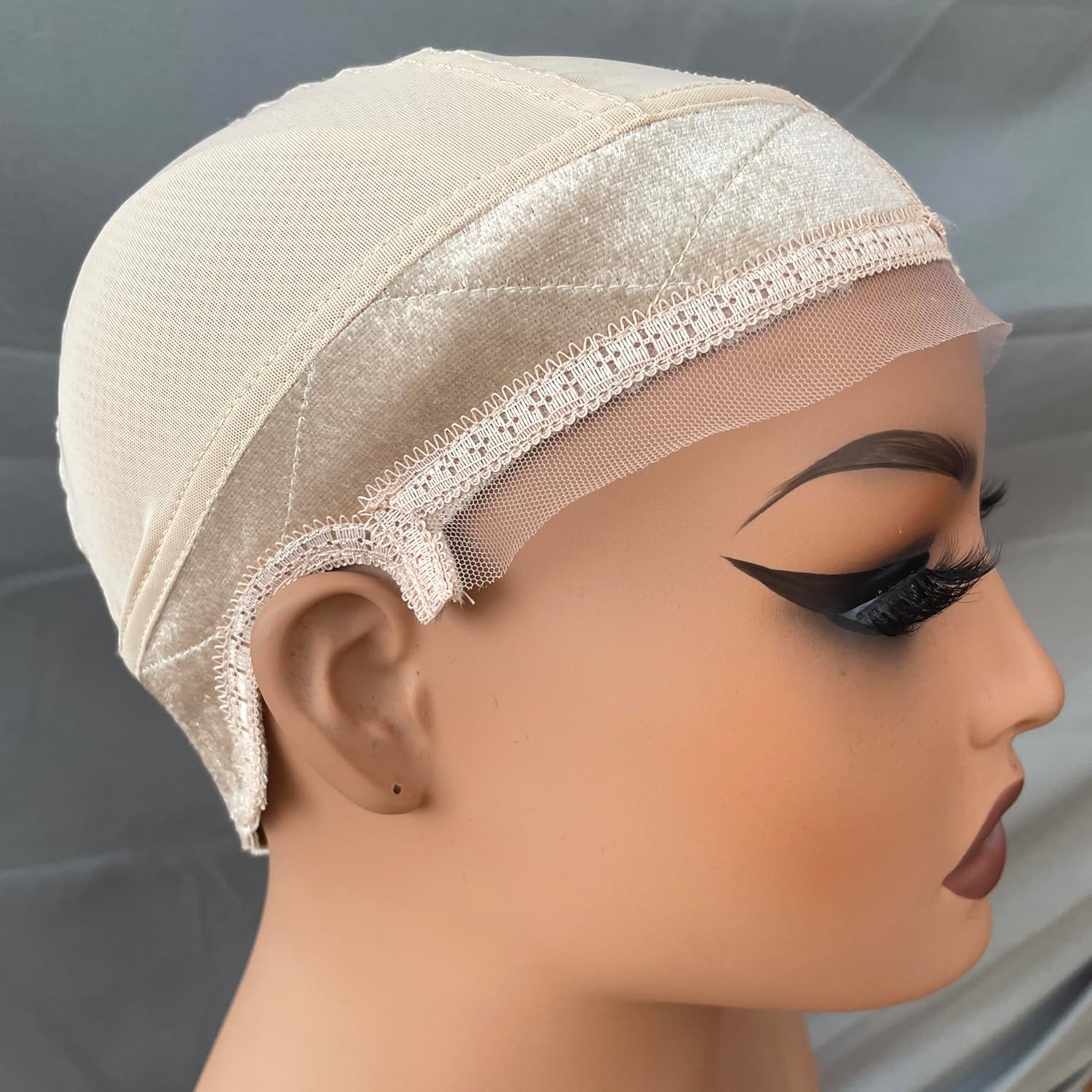 Adjustable Swiss Lace Wig Grip Cap, Transparent Non-Slip Elastic Headband for Women, Comfortable Ear Design Wig Gripper for Secure Fit,3 pieces