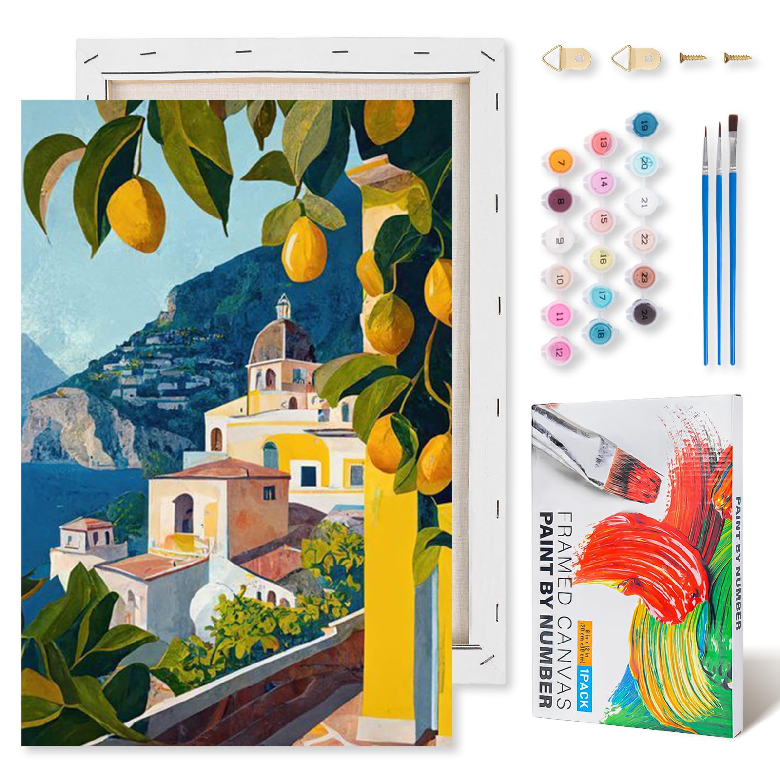 Lemon Tree Paint by Numbers for Adults with Frame Beginner 8x12 inch