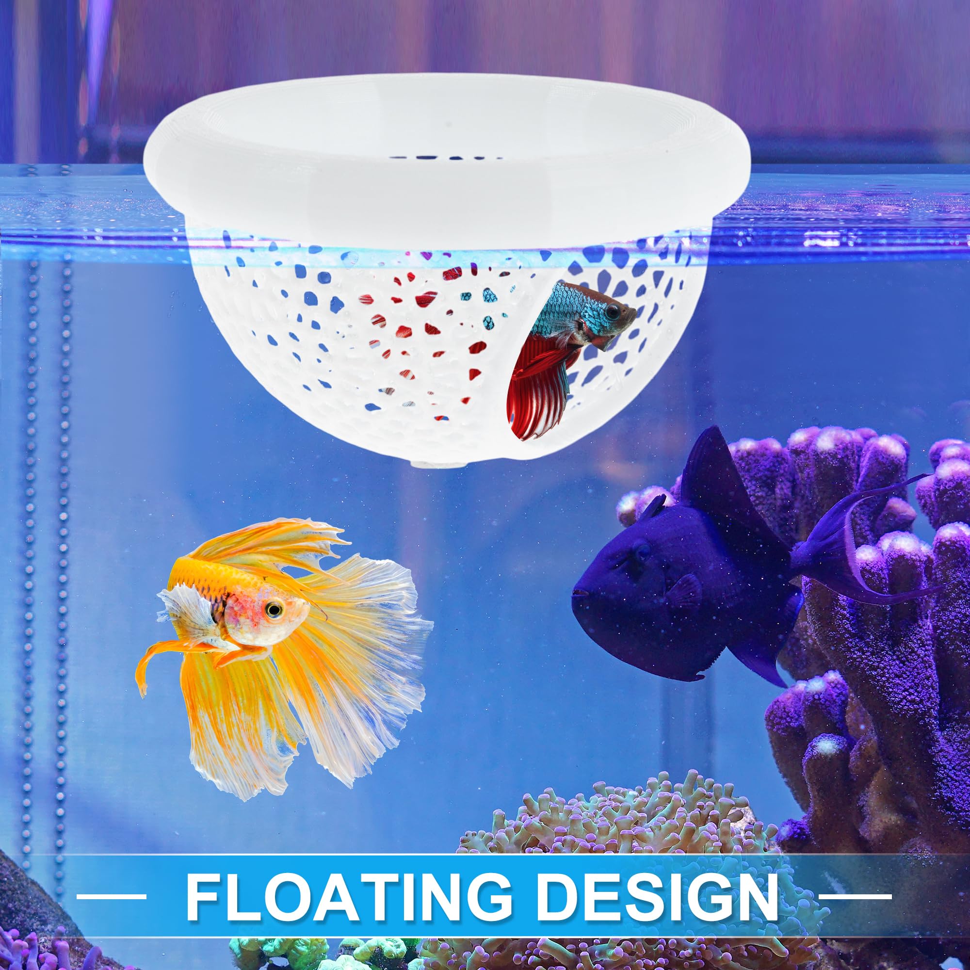 CAPASTEC Betta Hideout Cave, Aquarium Floating Betta Hideout, Multi-Functional Betta Fish Hammock, White - Image 3