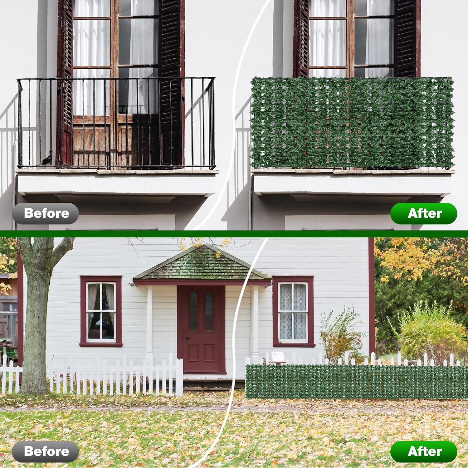 Artificial Ivy Privacy Fence Wall Screen, 40X120 in UV-Anti Faux Greenery Backdrop Ivy Vine Leaf Hedges Fence Panels for Patio, Balcony, Garden, Backyard Indoor Outdoor Green Wall Decor