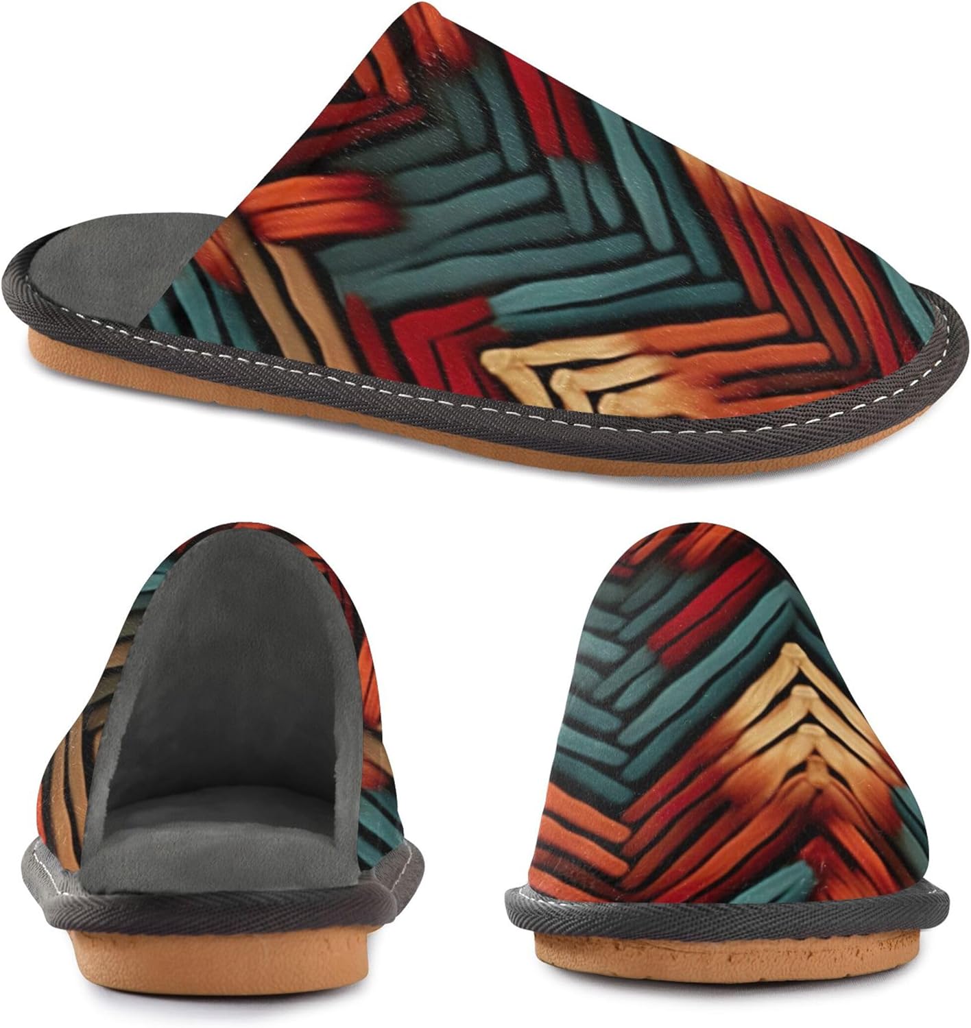 1 Wavy Texture House Slippers – Cozy Fuzzy Slippers for Guests, Washable & Disposable, Perfect for Shoeless Home, Spa & Hotel Use A112869