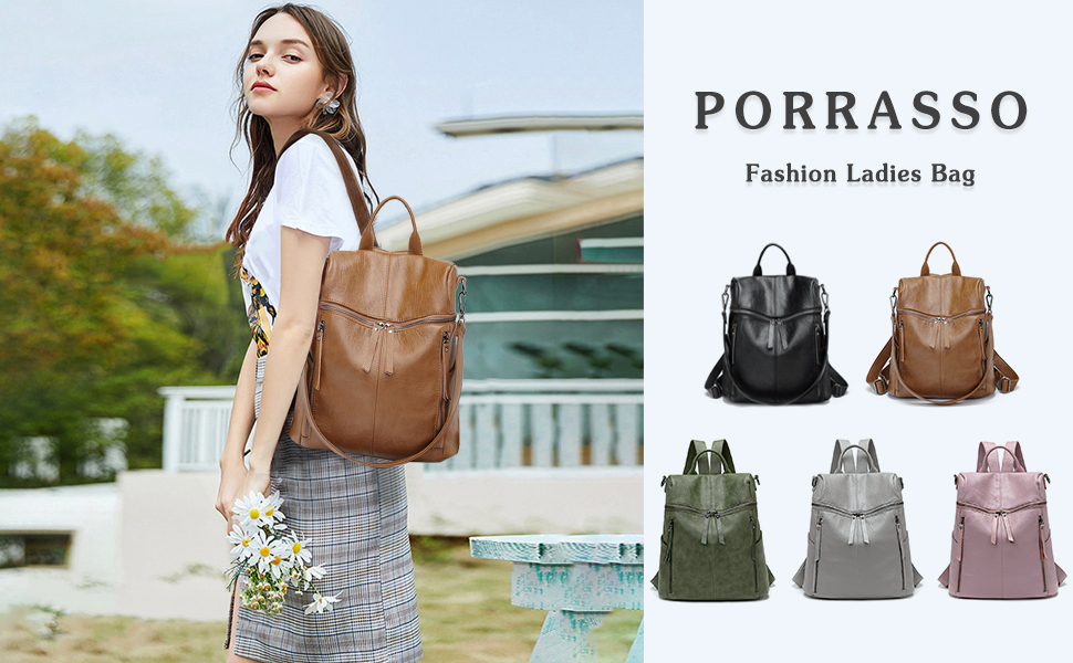Amazon.com: PORRASSO Fashion Backpack Women Shoulder Bag  display picture 1