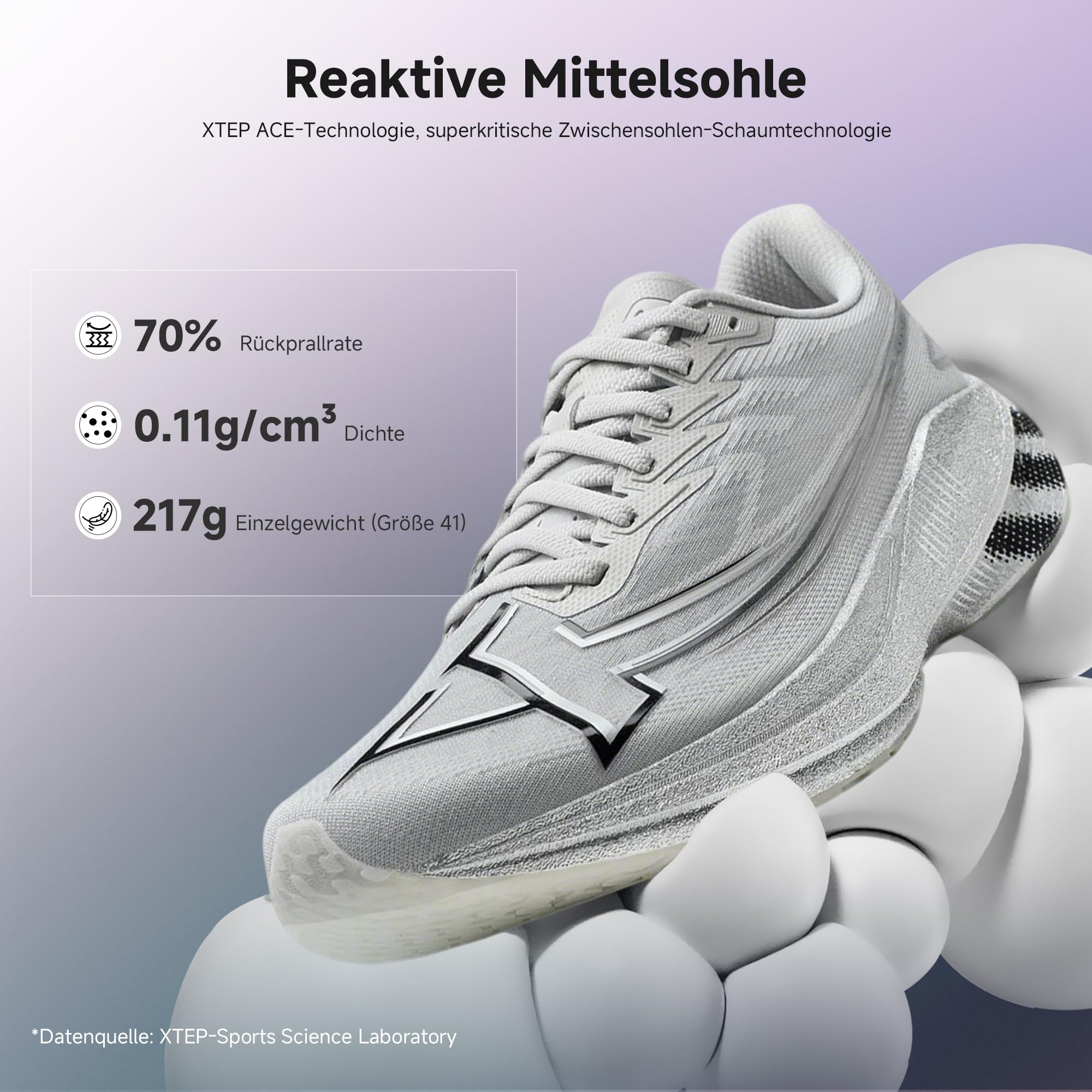 XTEP Scarpe da corsa da uomo, per principianti, maratona, piastra in carbonio a forma di pala, 70% ammortizzazione, scarpe da corsa leggere, traspiranti, antiscivolo, ammortizzate