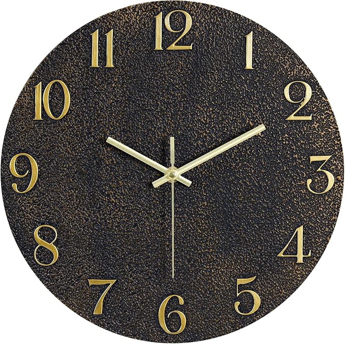 JoFomp 12 inch Epoxy Resin Wall Clock Battery Operated