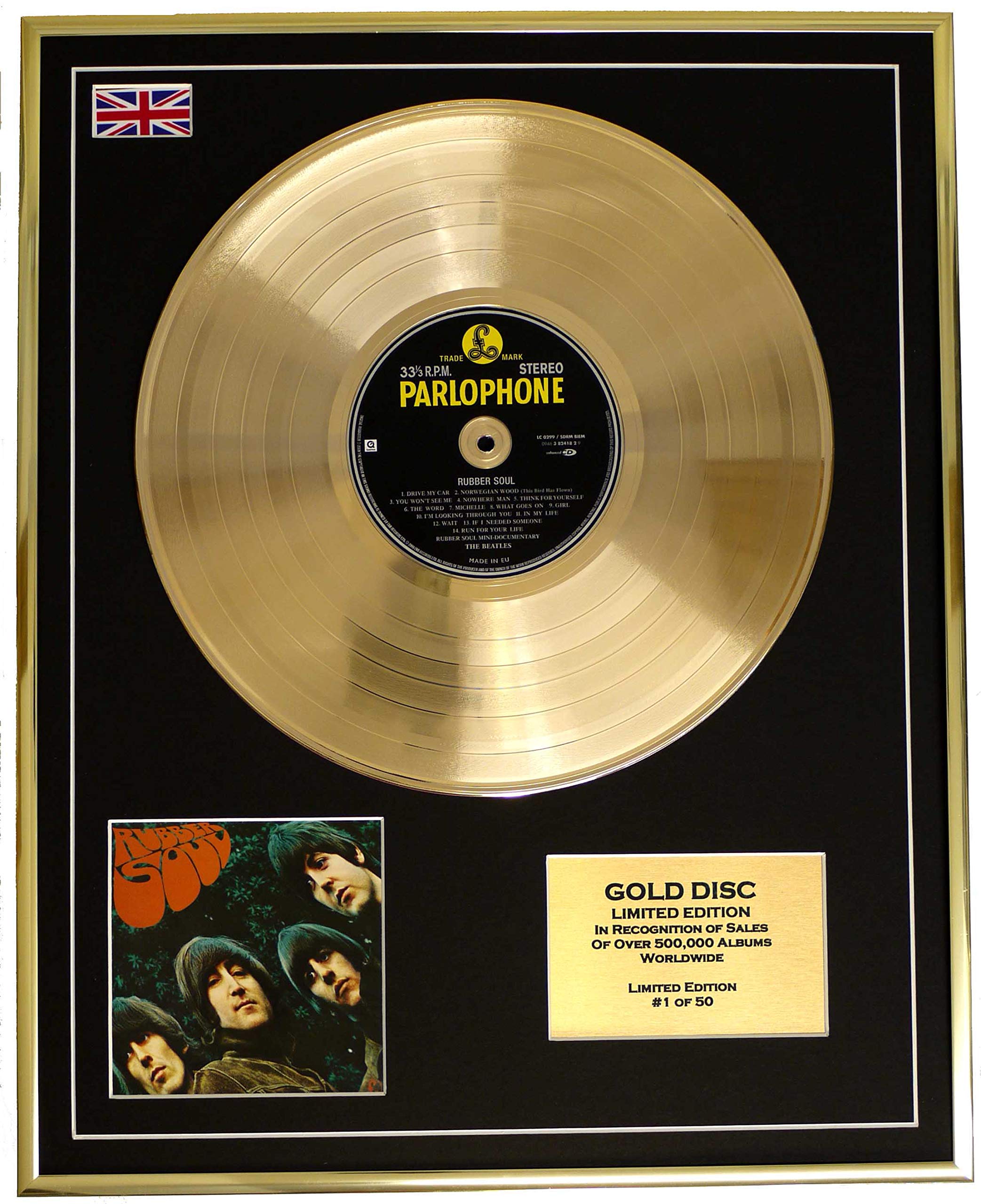 Disque d’or The Beatles/édition limitée CD / « Rubber Soul/The Beatles » - Les Beatles, Paul McCartney, John Lennon, RIngo Starr, George Harrison Disque d'or The Beatles/édition limitée CD / "Rubber Soul/The Beatles"