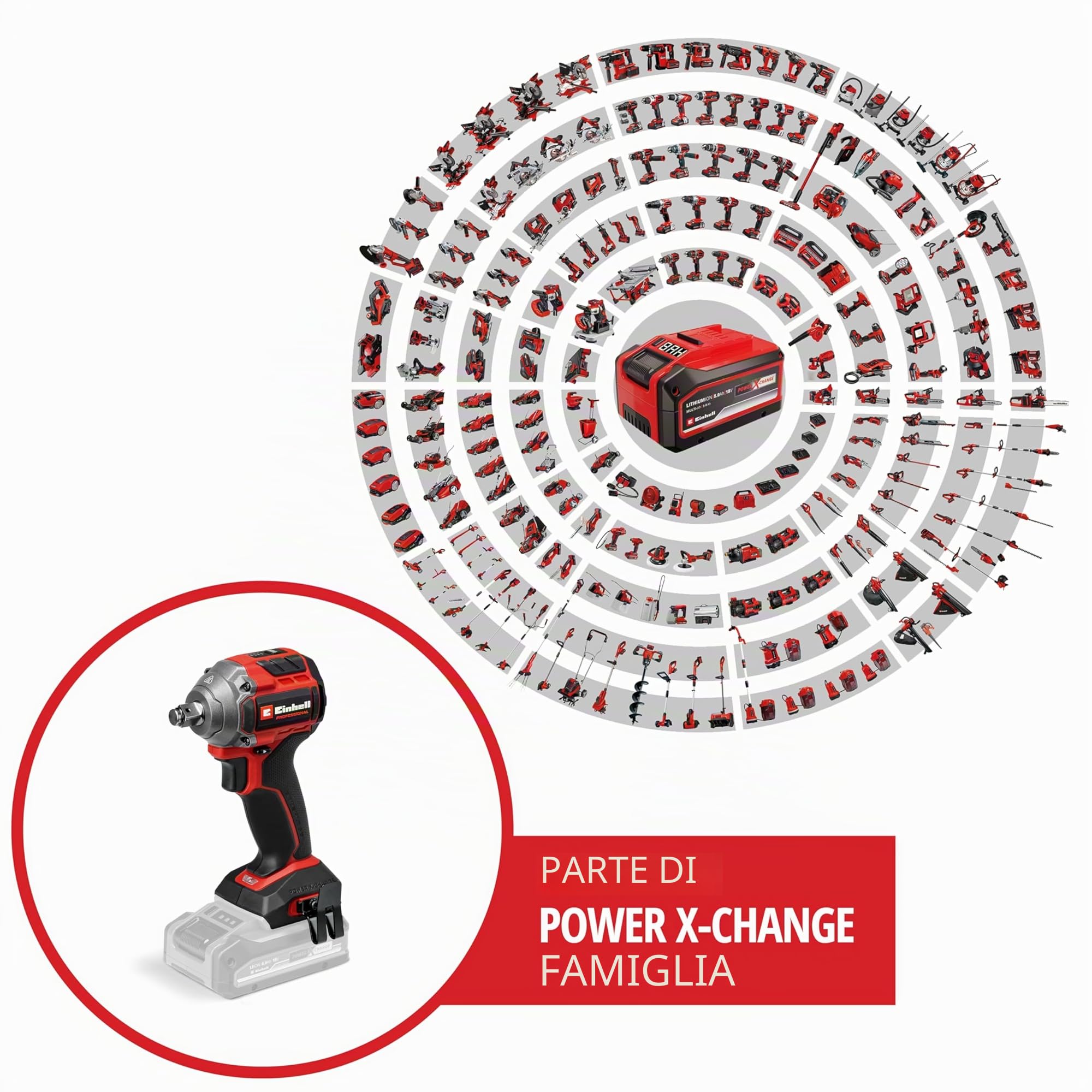 Einhell Professional Trapano a percussione a batteria TP-CW 18/260-C Li BL-Solo PXC (18 V, coppia 260 Nm, funzione di arresto automatico, Brushless, mandrino esagonale, batteria esclusa)