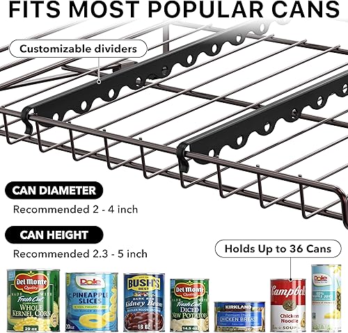 Miniatura 6 de SIMPLE HOUSEWARE Organizador apilable para latas, bronce bronce,Cromado,Oro Rosa,plateado,Blanco,https://www.amazon.com/dp/undefined