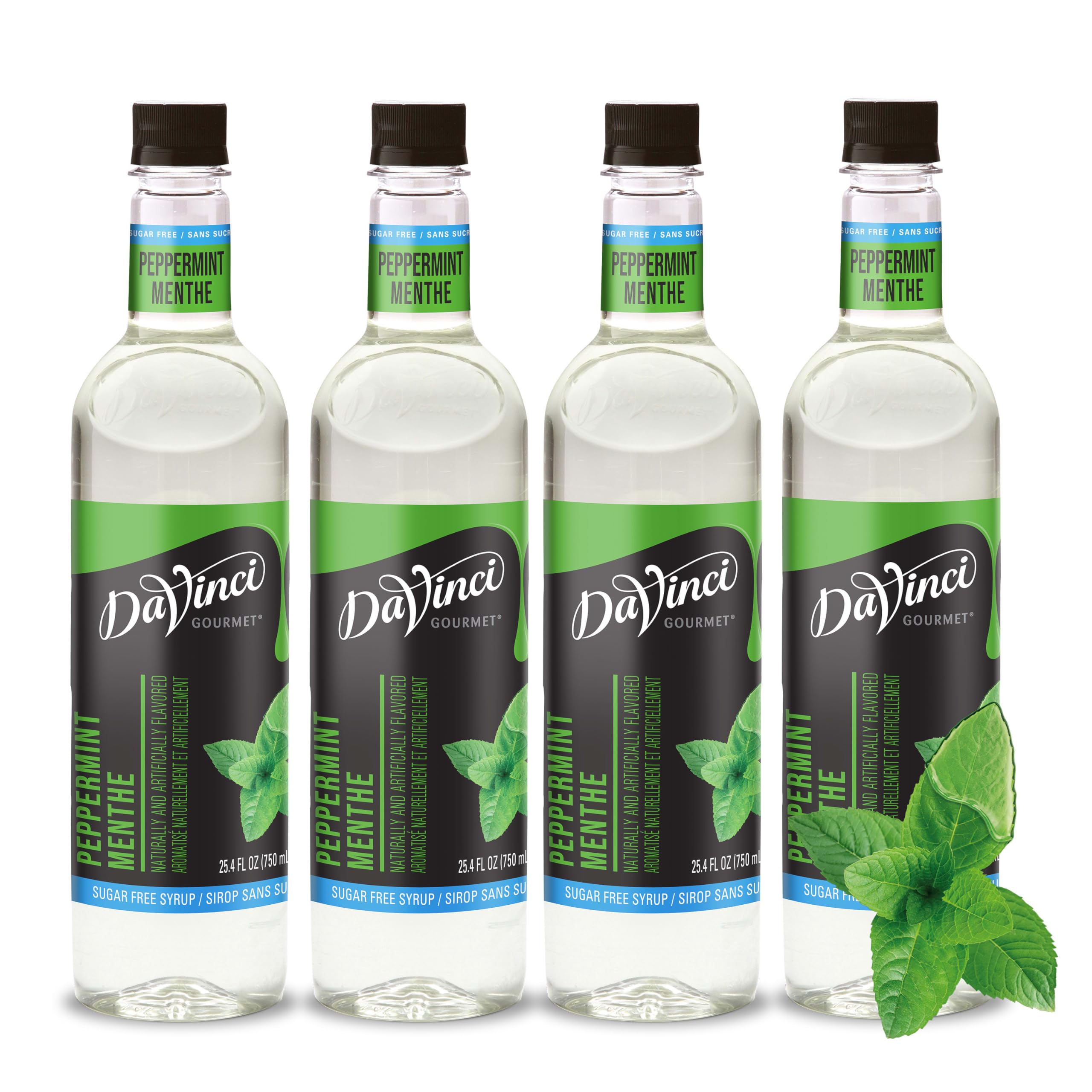 DaVinci Gourmet Sugar-Free Peppermint Syrup, 25.4 Fluid Ounces (Pack of 4)