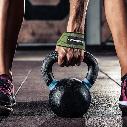 Miniatura 5 de Lifting Straps and Weightlifting Wrist Wraps Set, Cotton Hard Pull Wrist Lifting Straps Grips Band with Anti-Skid Silicone, Professional Quality