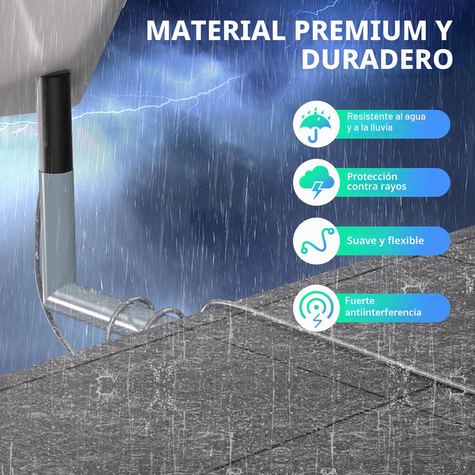 Cable Starlink (150 pies/46 m) para satélite rectangular Starlink V2, extensión de cable Starlink resistente al agua para Starlink Activated Gen 2, cable Ethernet Starlink
