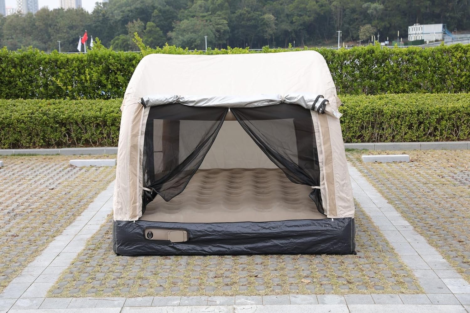 Inflatable Truck Tent & Mattress for Pickup, Trucks, Waterproof Fast Setup | All-in-One Truck Bed Tent, Built-In Air Pump, for Dround & Truck Bed