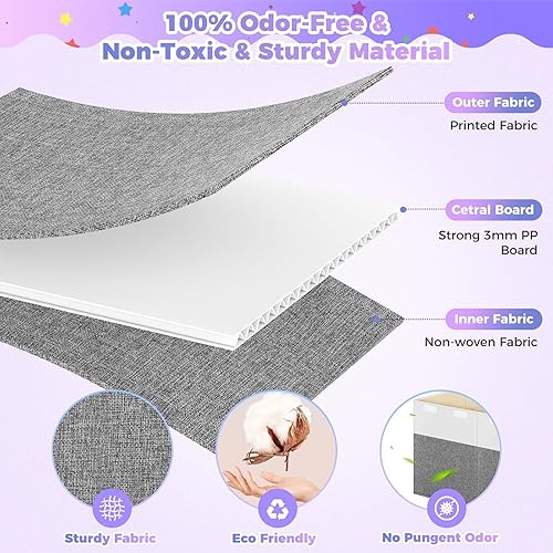 Miniatura 4 de Caja de almacenamiento de juguetes extra grande con tapa, cesta organizadora de juguetes plegable y resistente con divisor para niños, niñas,