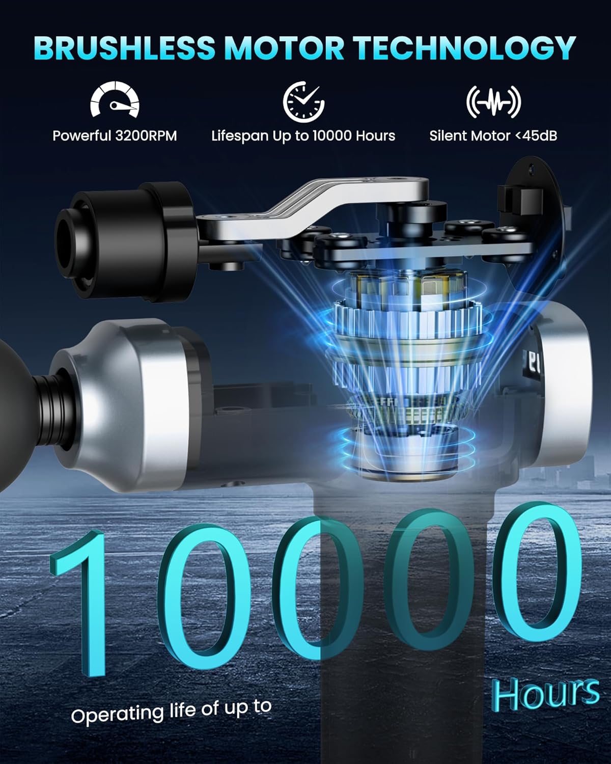 Deep Tissue Massage Gun, Portable Percussion Electric Muscle Massager for Pain Relief, Handheld Massagers with 30 Speeds & 6 Attachments for Back and Neck, Gifts for Men Women