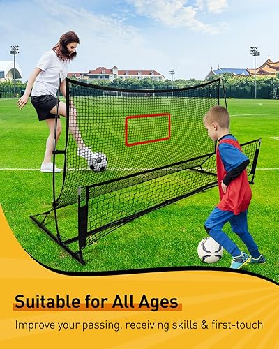Miniatura 2 de Soccer Rebounder 2In1, Large(7.2x4)&Small(7.2x4) Dual-Sided Soccer Rebound Net With 2Pcs Adjusted Freely Target, 6Pcs Metal Stakes&Carry Bag,