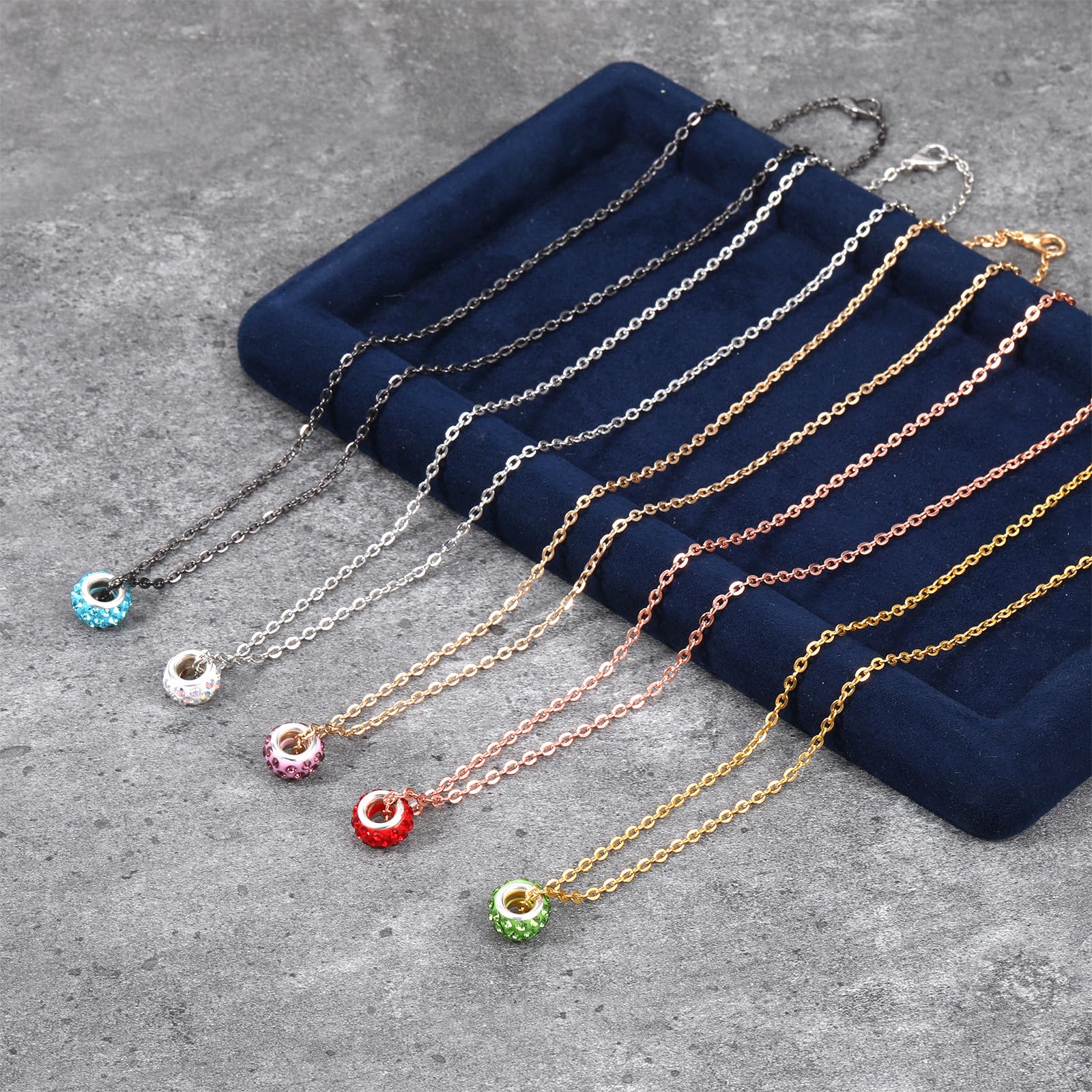 50 Pack Necklace Chains Bulk Multicolor Necklace Chains for Jewelry Making Alloy Jewelry Chains DIY Cable Link Chains Necklace Making Kit for DIY Jewelry Making, 20 Inches