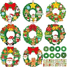 Eternity sky 54pcs Christmas Crafts for Kids - Xmas Wreath Ornament Making Kit Bulk with Snowman for Winter Holiday, Classroom, Adults